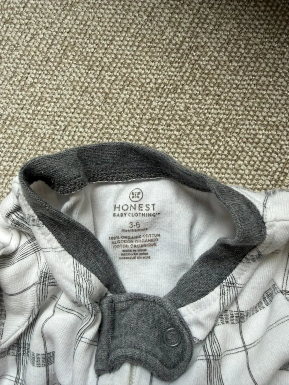 Honest Striped Organic Cotton Sleeper Baby 3-6 Months